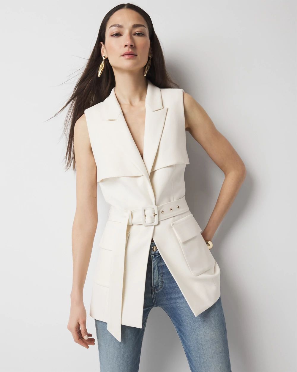 Long Utility Vest | White House Black Market